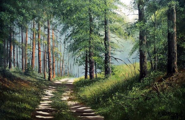 Художник Иван Вохрин Лесная тропа