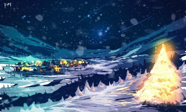 Новогодние арты пейзажи