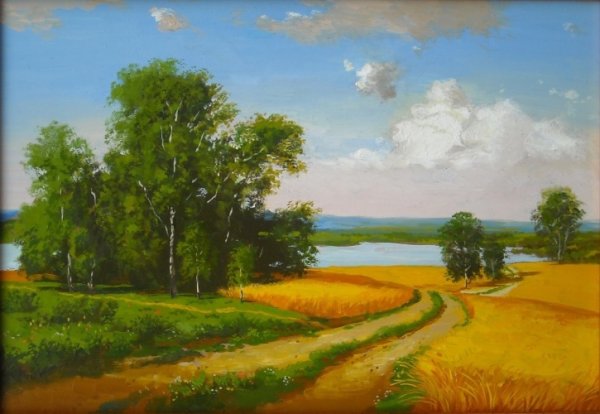 Летний пейзаж акрилом