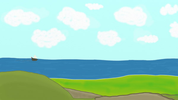 Пейзаж в программе Paint