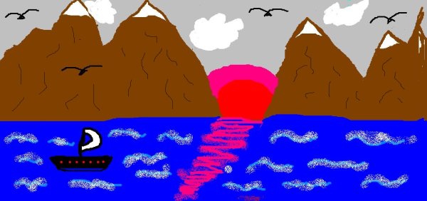 Пейзаж в графическом редакторе