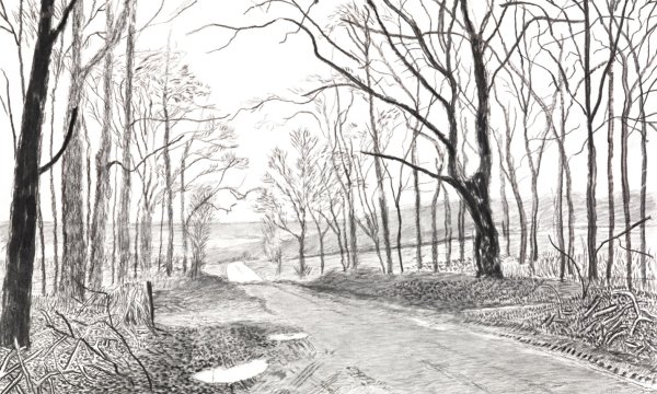 Пейзаж в перспективе акварелью