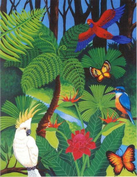 Тропические птицы живопись