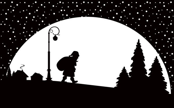 Новогодний сюжет силуэт