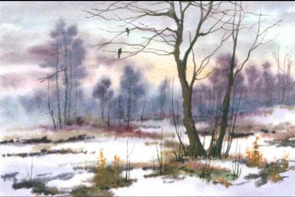 Ранняя Весна акварель