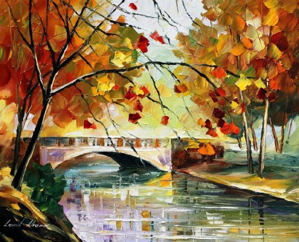 Осенний пейзаж акриловыми красками