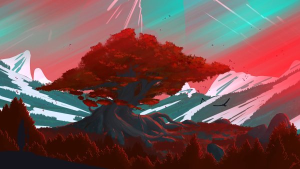 Красные горы арт