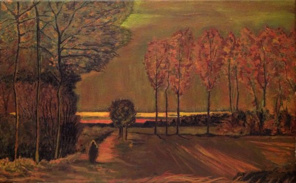 Художник Винсент Ван Гог, "Тополиная аллея", 1885 год.