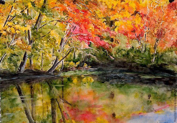 Осень акварель