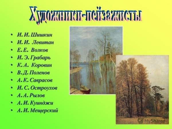 Русские художники-пейзажисты презентация