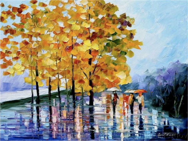 Картина аллея осень мастихин