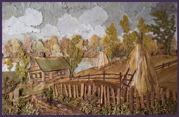 Пейзаж из сухих листьев