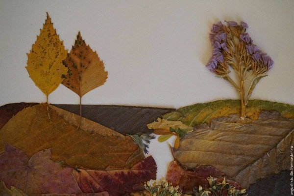 Пейзаж из сухих листьев