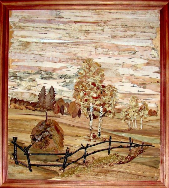 Картина из листьев