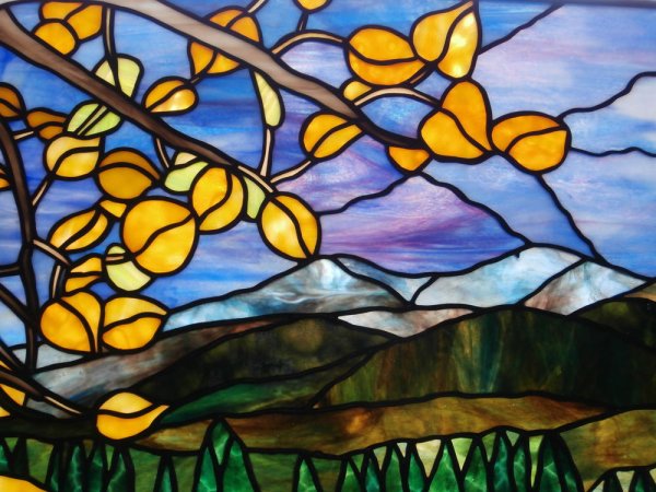 Витраж Тиффани горы