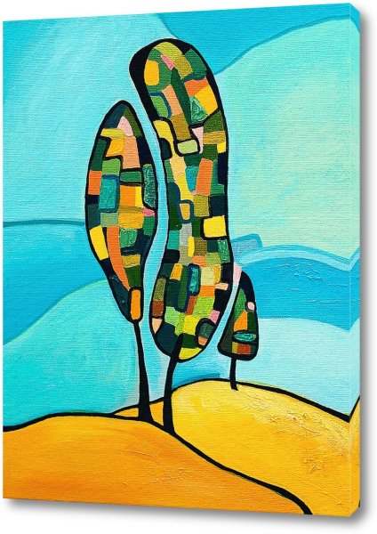 Холодный батик пейзаж