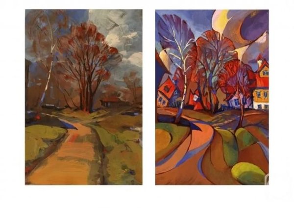 Стилизованный пейзаж легкий