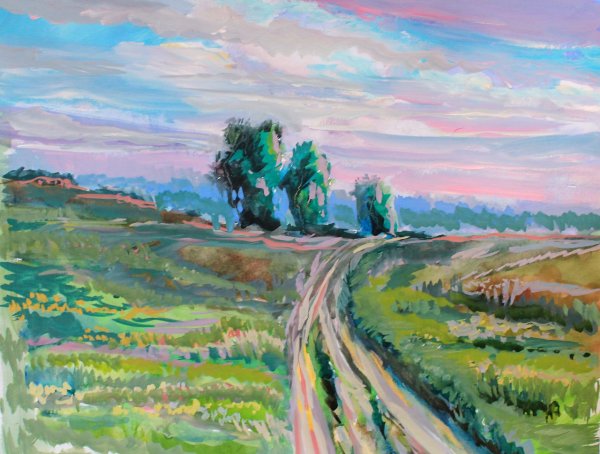 Этюд летний пейзаж