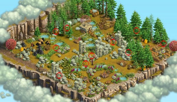 Локация скала в игре Клондайк