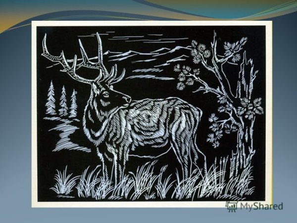 Зимний пейзаж в графике