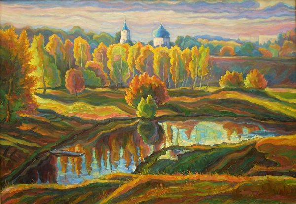 Осенний пейзаж маслом известных художников