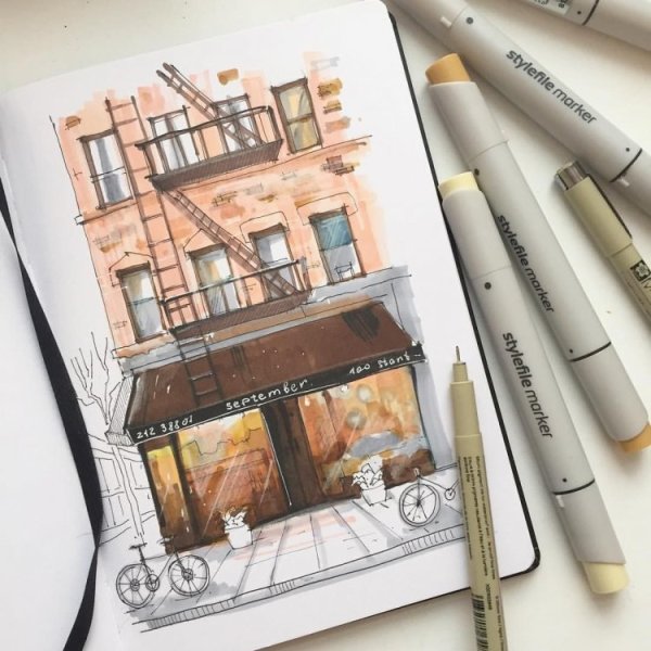 Спейч бук для рисования маркерами