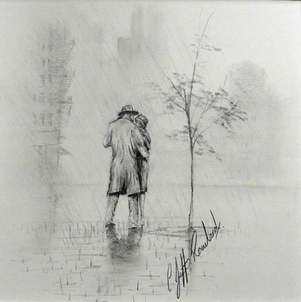 Осенний пейзаж карандашом