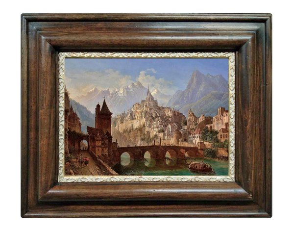 Андреас Леонард роллер пейзаж с мостом