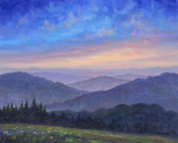 Горный пейзаж воздушная перспектива