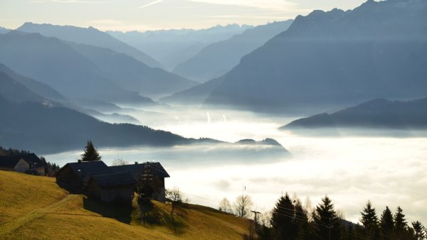 Воздушная перспектива в пейзаже горы