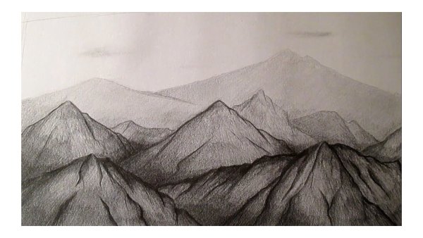 Горы воздушная перспектива гуашь