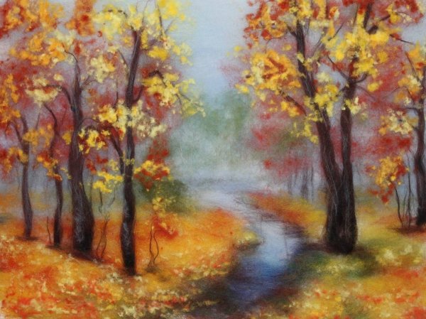 Золотая осень пейзаж для детей