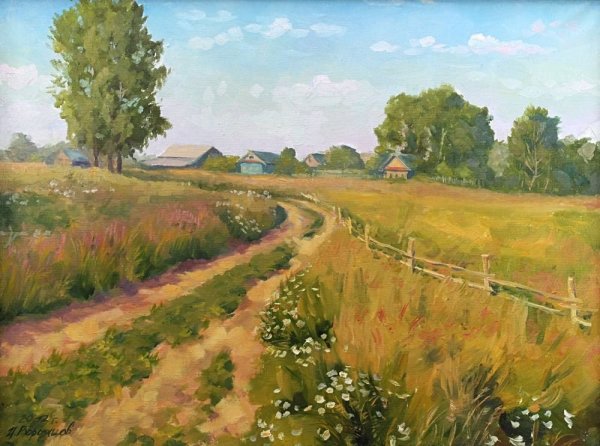 Пейзаж весенний пленэр акварель