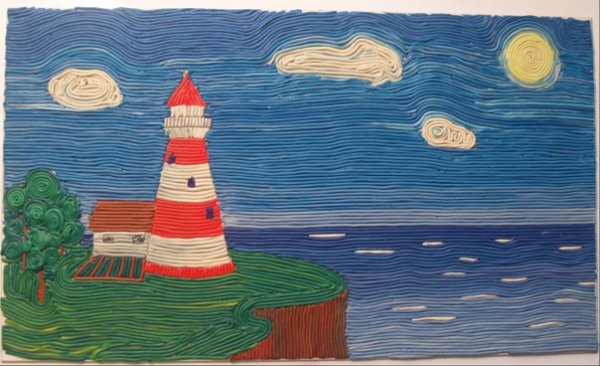 Морской пейзаж пластилином