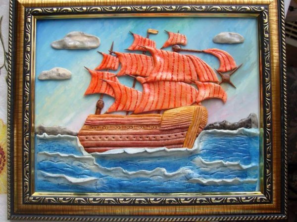 Рисование пластилином рыбка