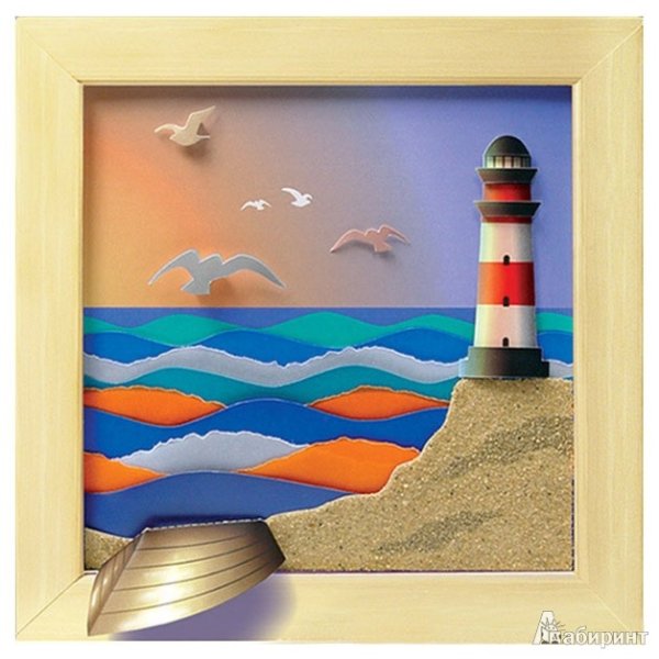 Морской пейзаж из ткани