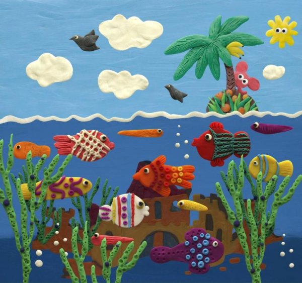 Пластилинография обитатели морей