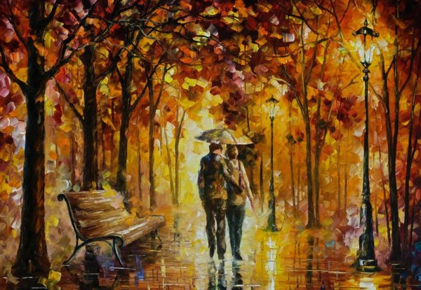 Леонид Афремов девушка в парке