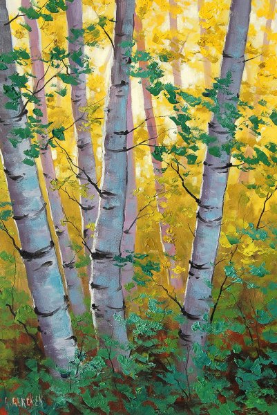 Пейзаж с березами