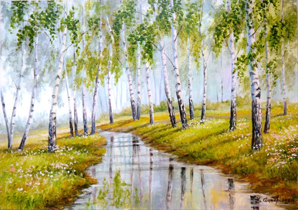 Лес красками