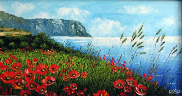 Маковые поля в Крыму живопись