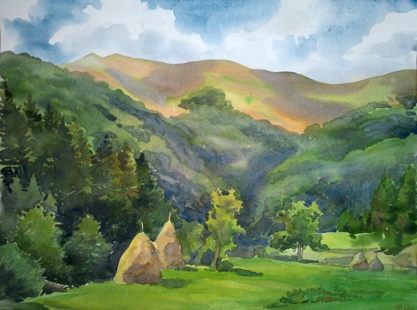 Живопись темпера пейзаж