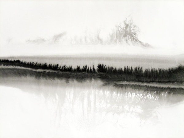 Минималистические пейзажи акварелью