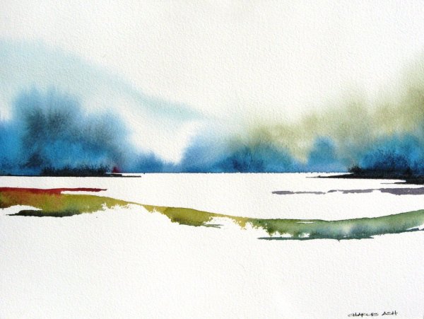 Акварельные пейзажи Минимализм