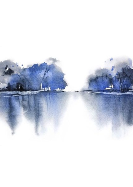 Монохромная Акварельная живопись