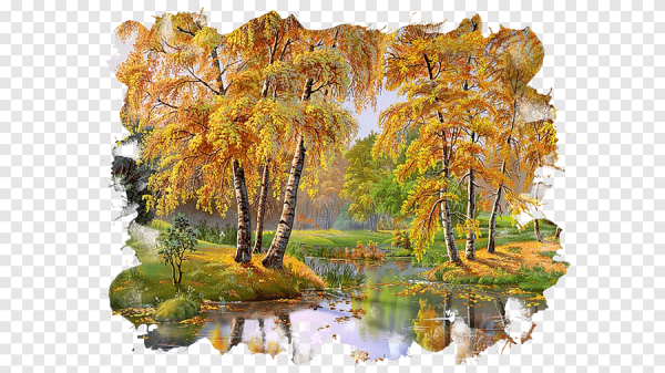 Клипарт осенний пейзаж на прозрачном фоне