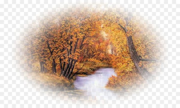 Осенний пейзаж на прозрачном фоне