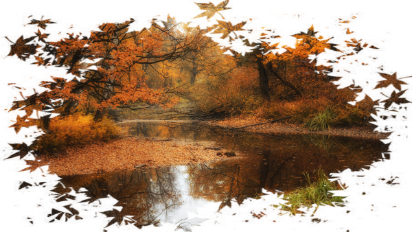 Весенний пейзаж на прозрачном фоне