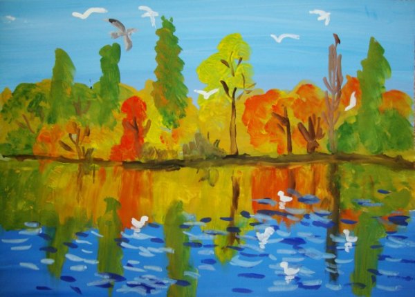 Пейзаж детские работы