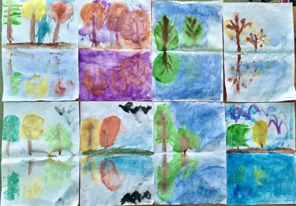 Монотипия Пейзажная нетрадиционная техника рисования в детском саду